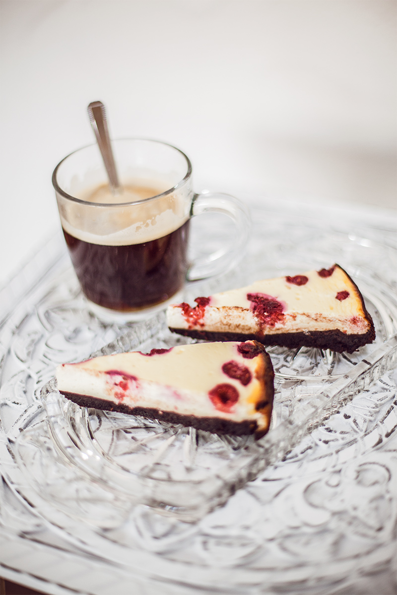 Rezept New York Cheesecake Mit Brownieboden Und Himbeeren Always Like A Feather